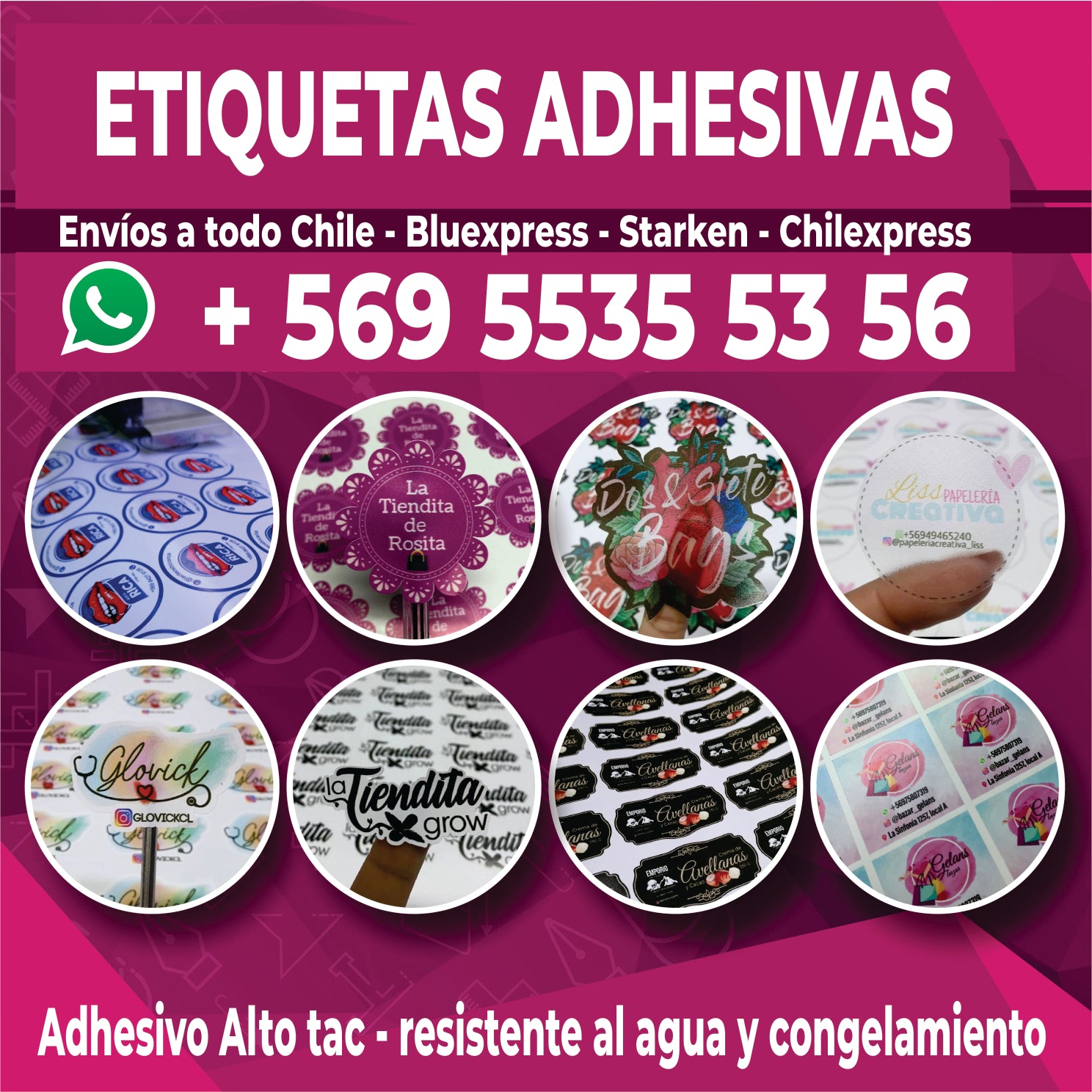 Stickers - Adhesivo troquelado (Medida Personalizada) envío incluido